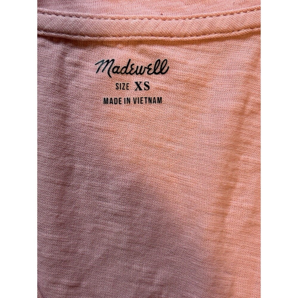Madewell Whisper Cotton V-Neck Tank Top Pink Slub Knit Sleeveless Shirt XS - Picture 9 of 15